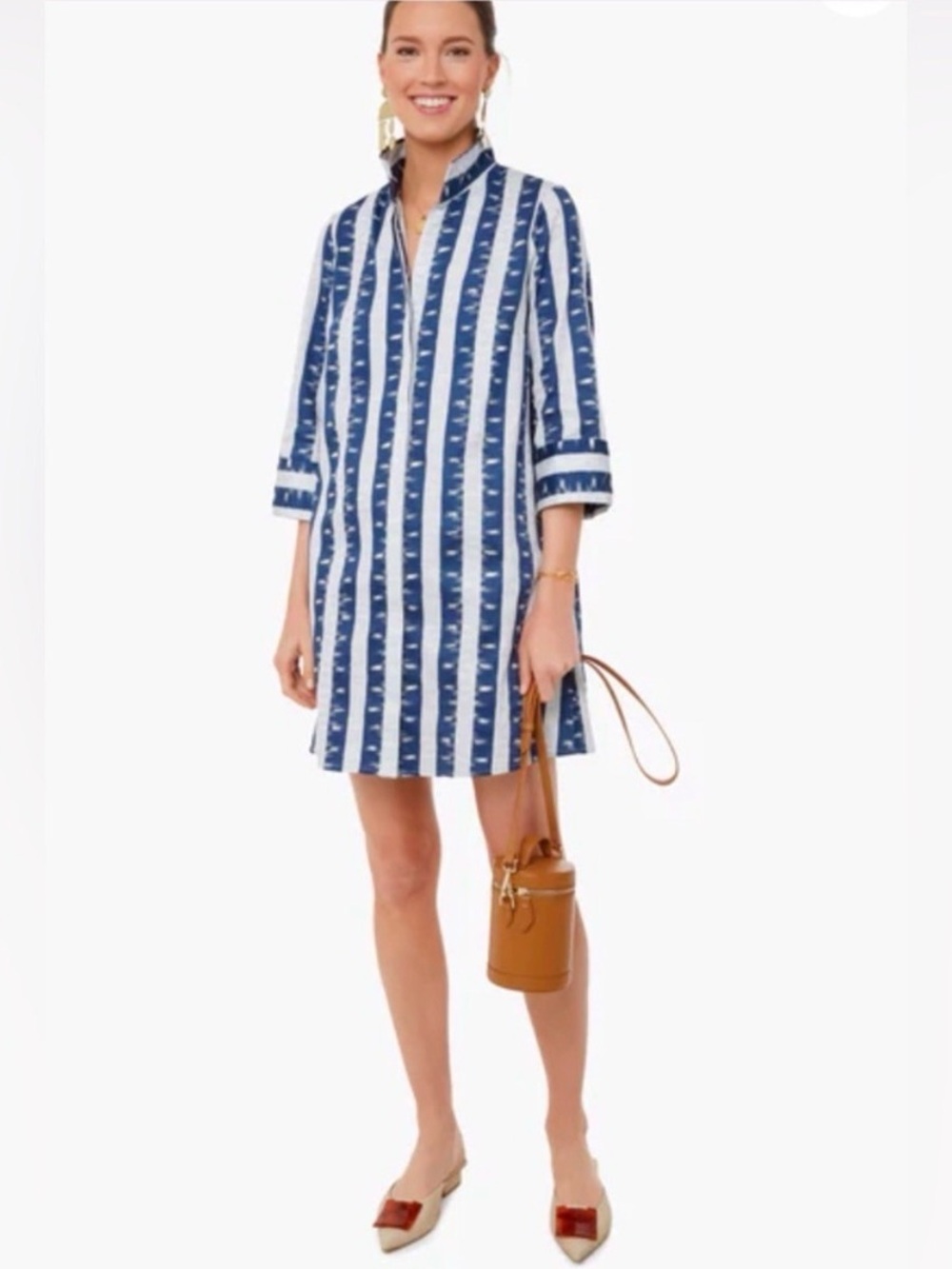 Tuckernuck Blue and White Striped Stillwater Charlie Shirt Dress